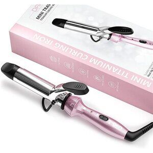 Travel Mini Curling Iron, Dual Voltage Curling Iron up to 450°F for Short Hair